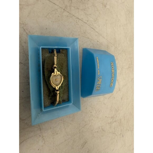 Vintage NORWOUD Anti-Shock 7 Jewels Mechanical Gold Tone Watch w/ Box - Picture 1 of 6